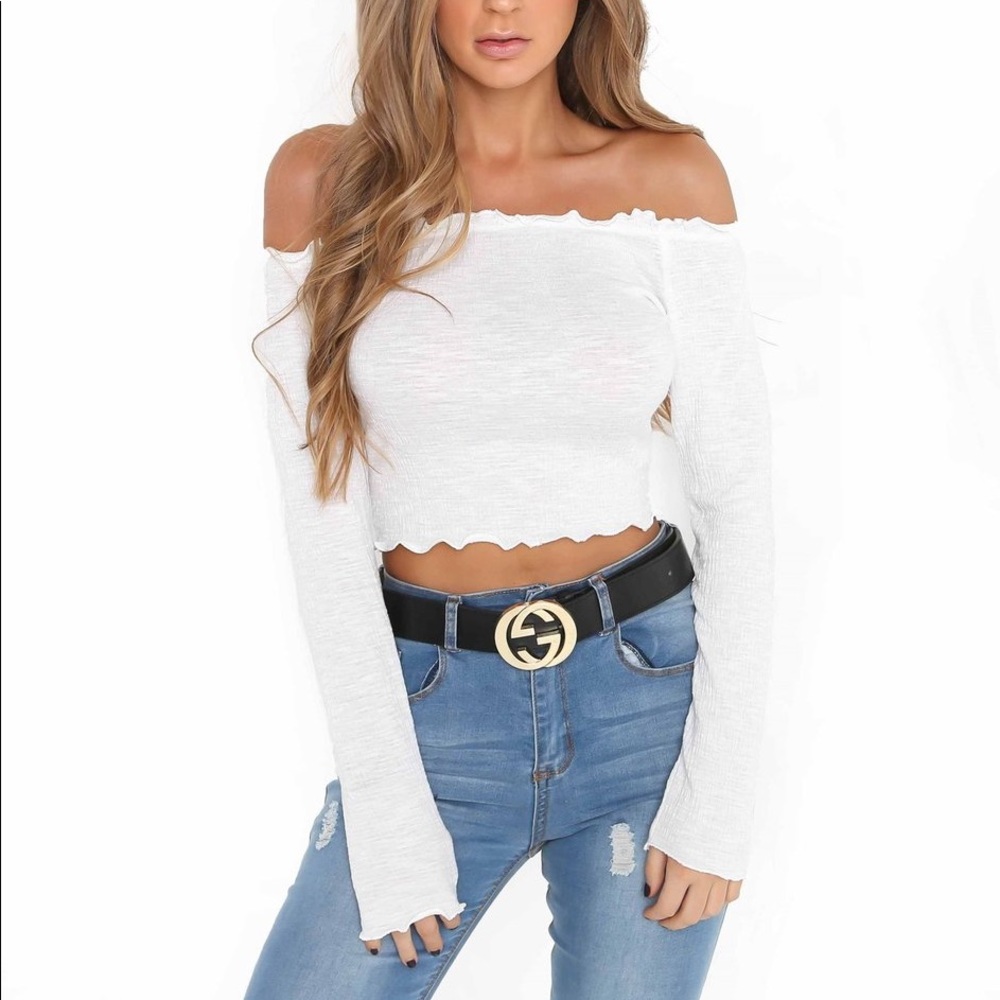 'Skyler' Strapless White Top - Picture 7 of 8